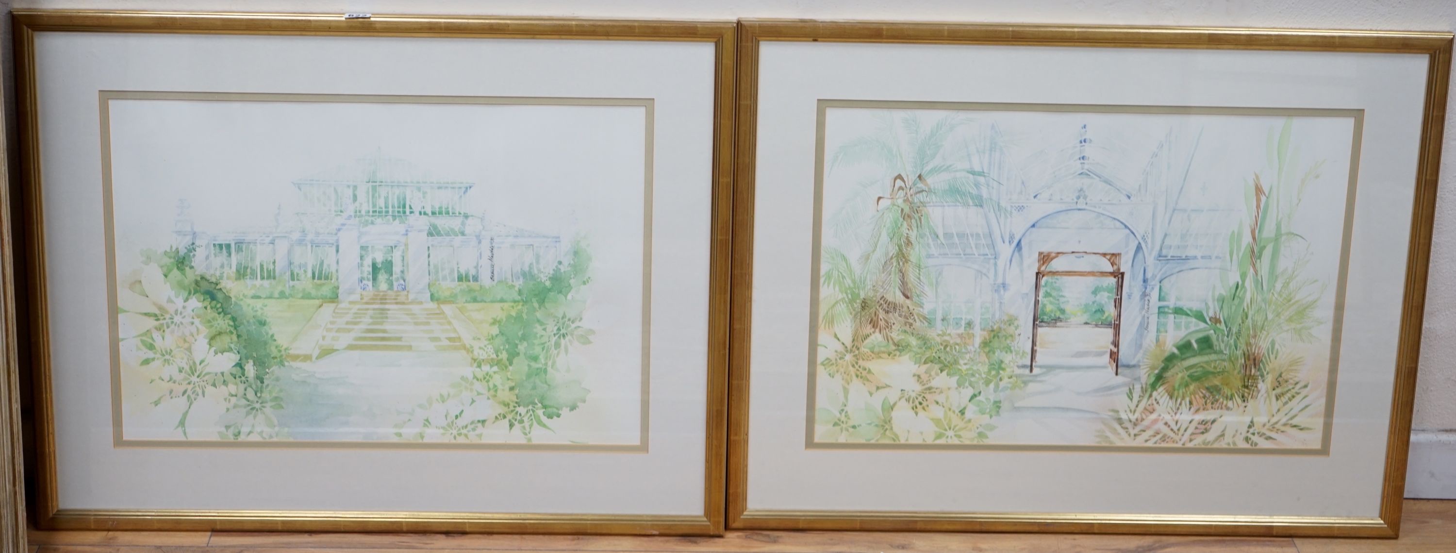 Bernice Martin, pair of watercolours, Kew Series I and 2, signed and dated '90, 44 x 65cm